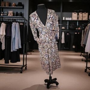 Billabong Floral Wrap Dress - Blue and Pink